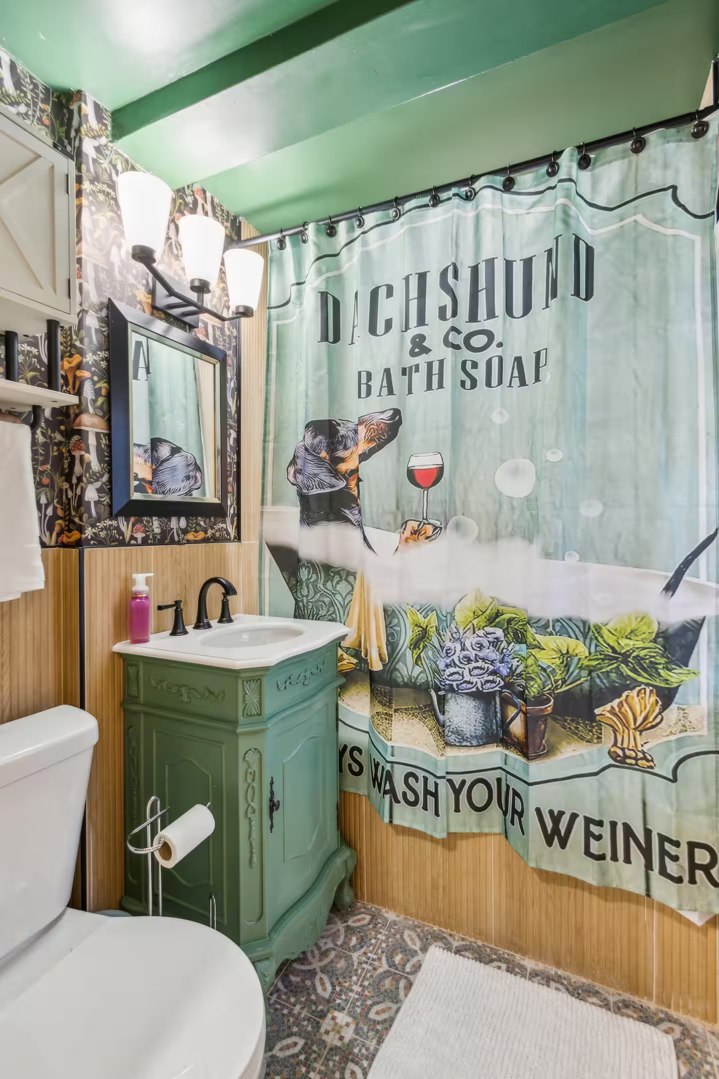 Quirky Bathroom Milwaukee Dachshund Shower Curtain